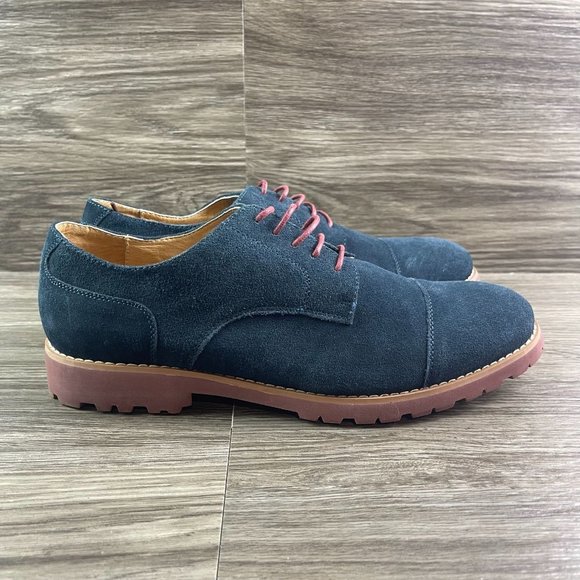 Gutteridge Other - Gutteridge Men's Navy Blue Suede Derby Oxfords Shoes Size 9.5